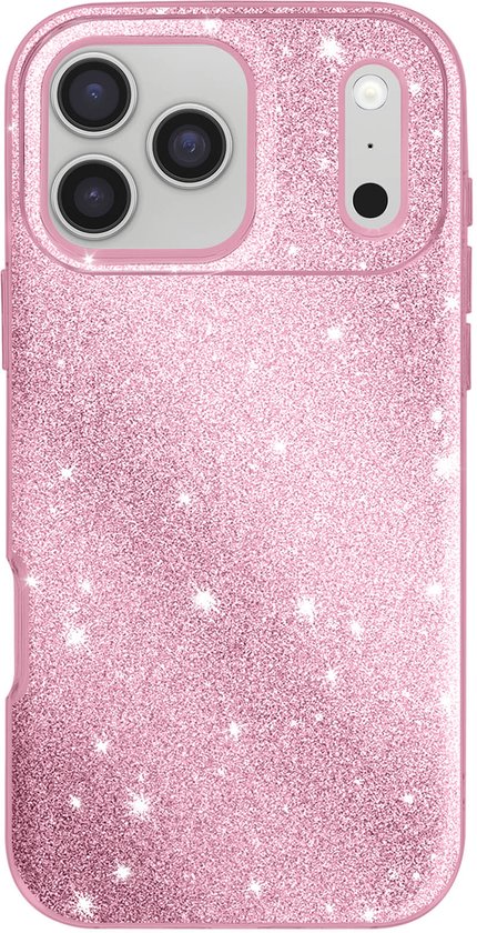 Étui Avizar Convenant pour Apple iPhone 17 Pro Design Bi-Matériaux et Finition Glitter, Rose